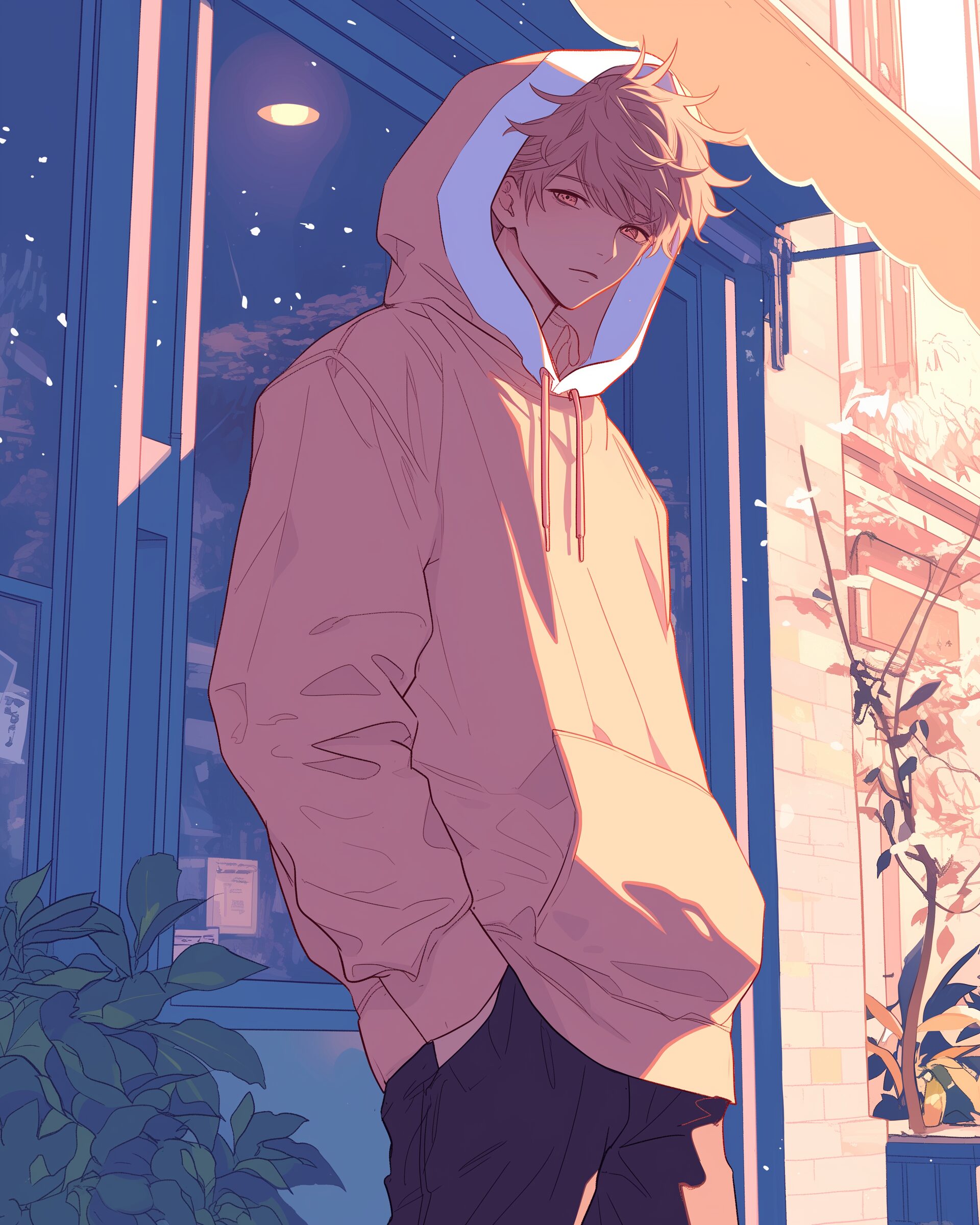 ピンクパーカー男子0