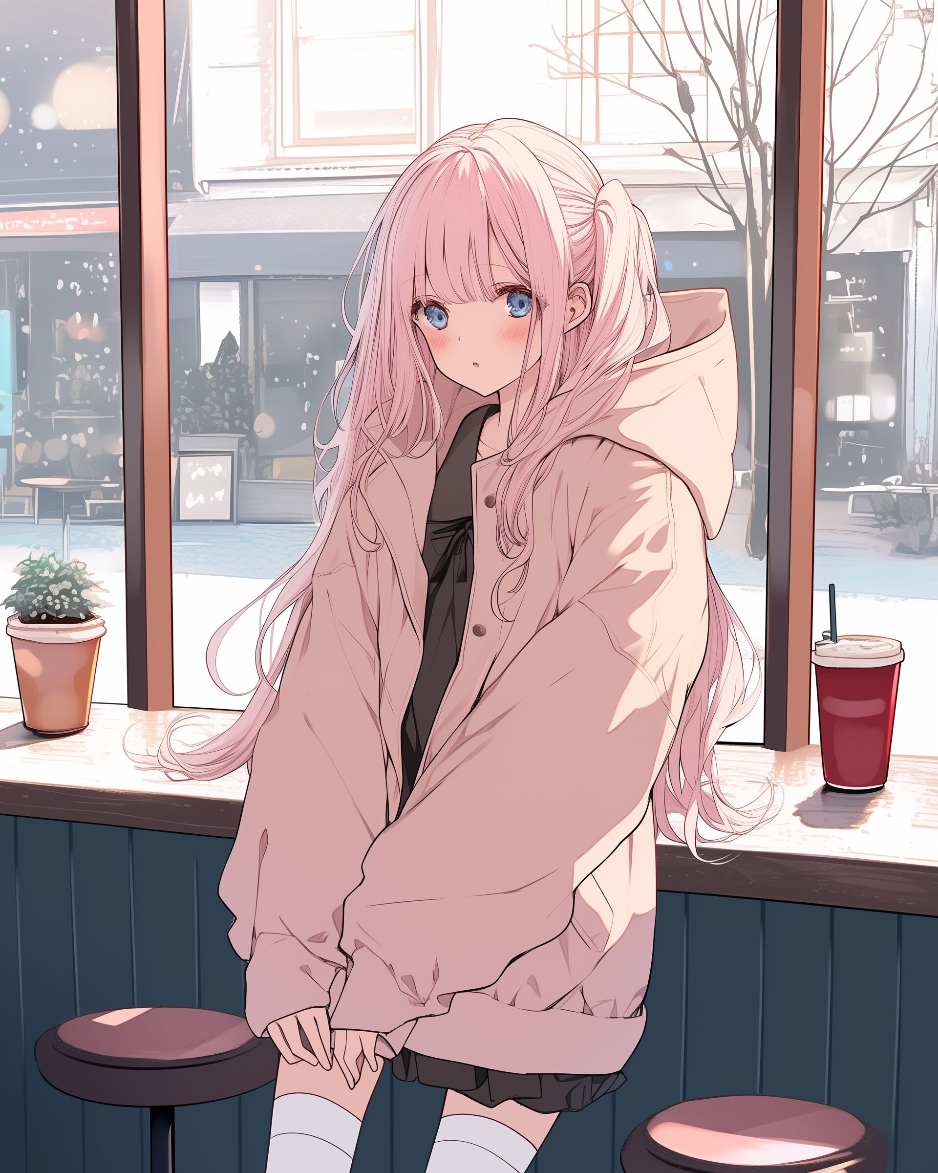 ピンクツインテール女子１