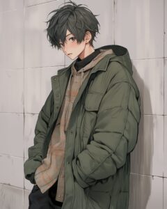 コートを着た男性０