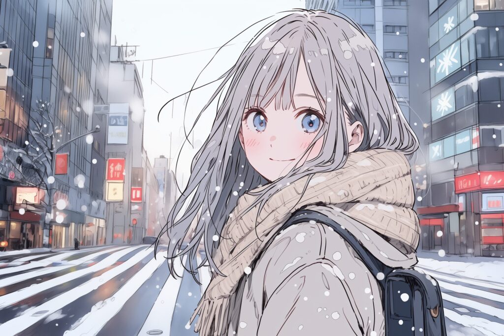 【横長】冬ファッション女子０
