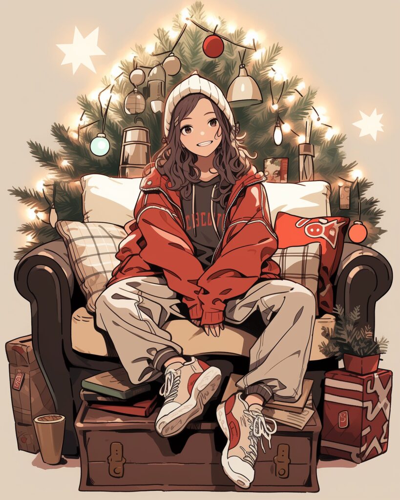クリスマスの飾り付け女子０