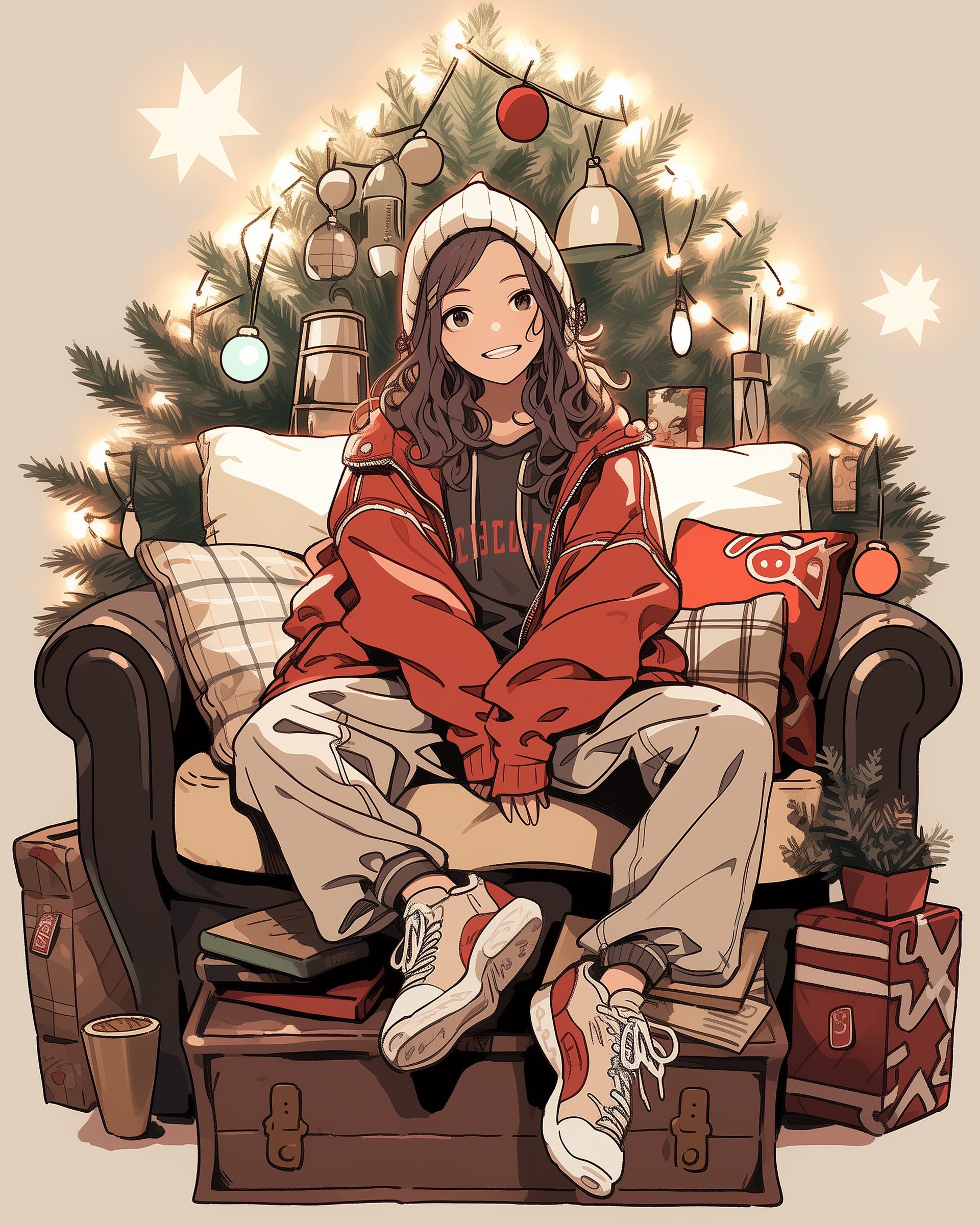クリスマスの飾り付け女子０