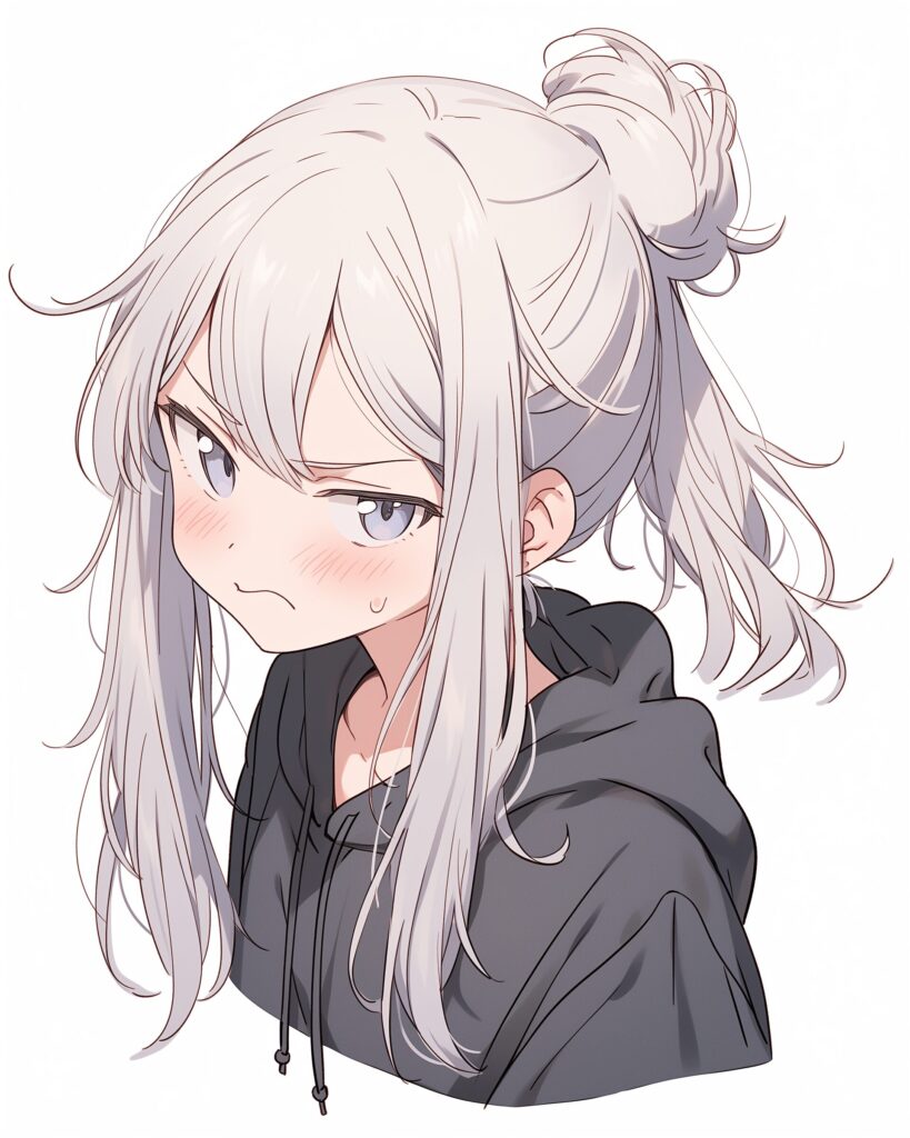 銀髪不満女子０