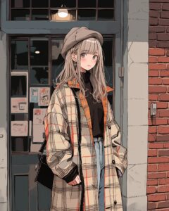 オシャレなコート女子１