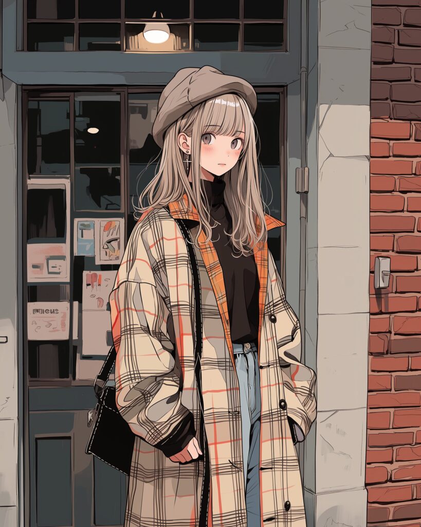 オシャレなコート女子１