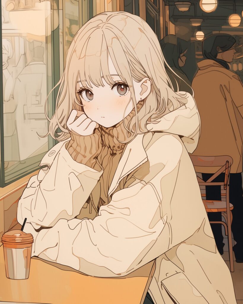 ブラウンパーカー女子０