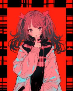 ピンクツインテール女子０