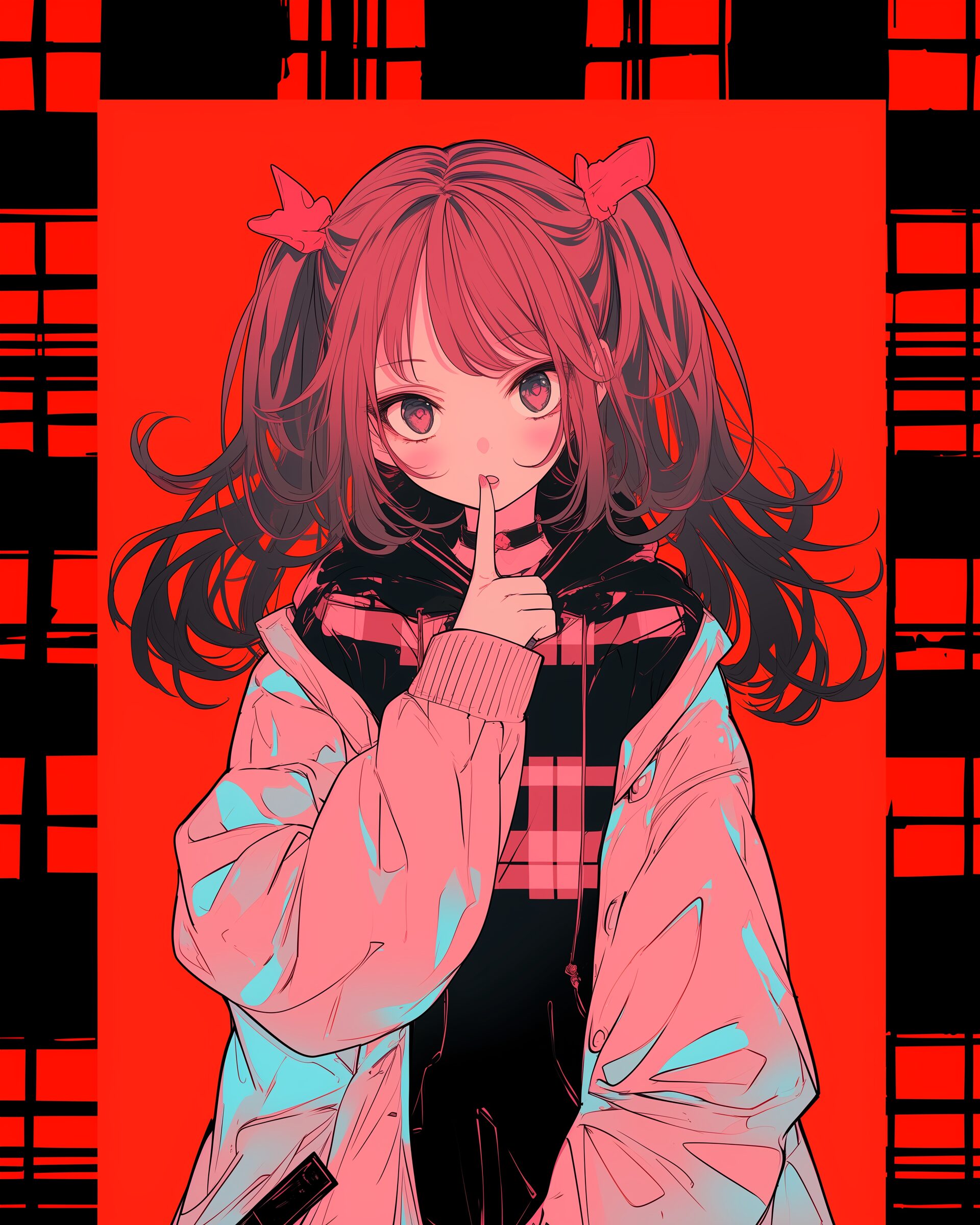 ピンクツインテール女子０