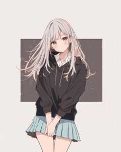 銀髪不満女子０