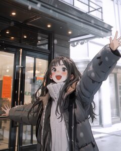 冬のダンジャケット女子０