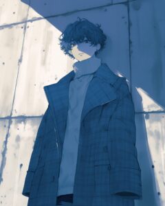 コートを着た男性０