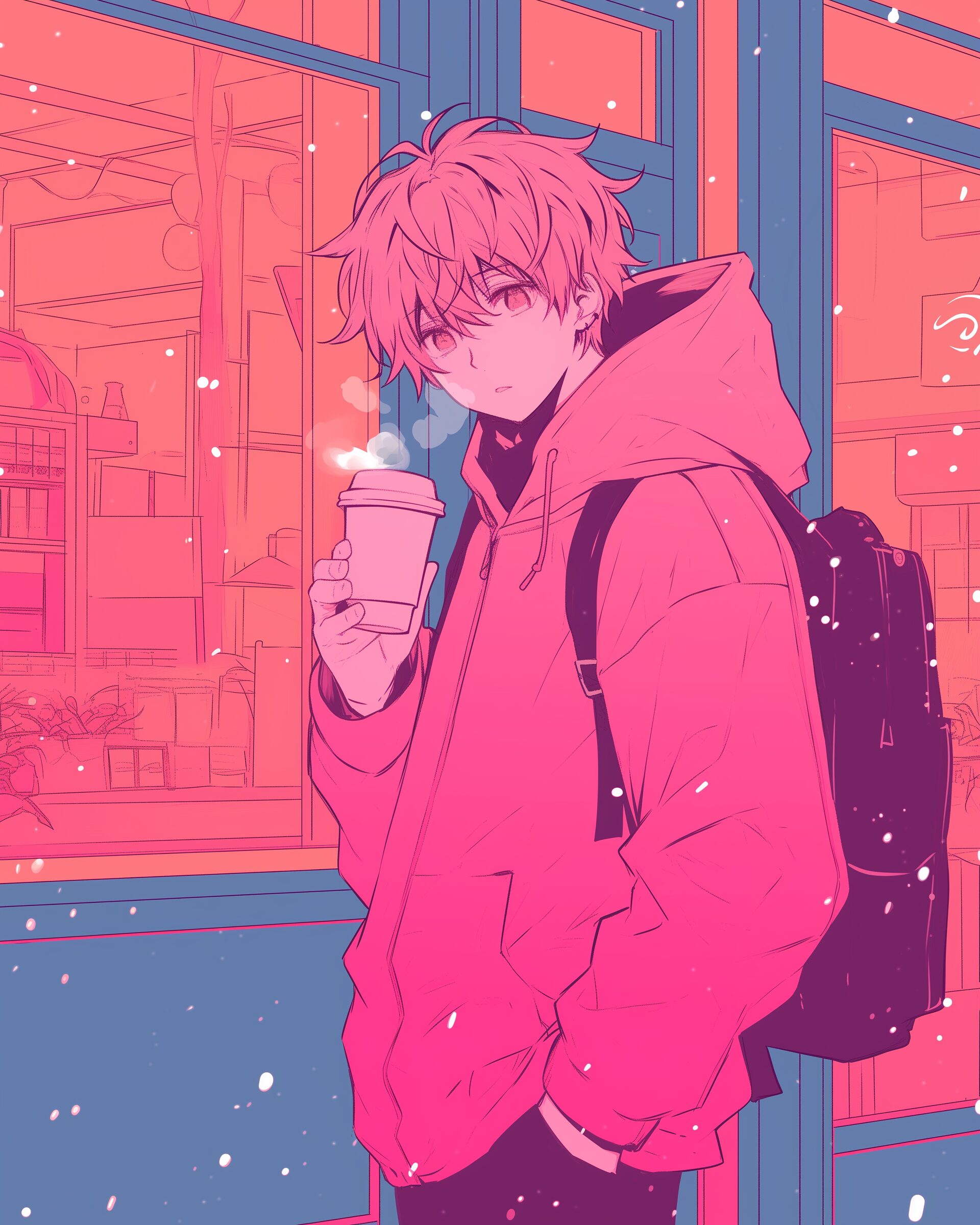 ピンクパーカー男子0