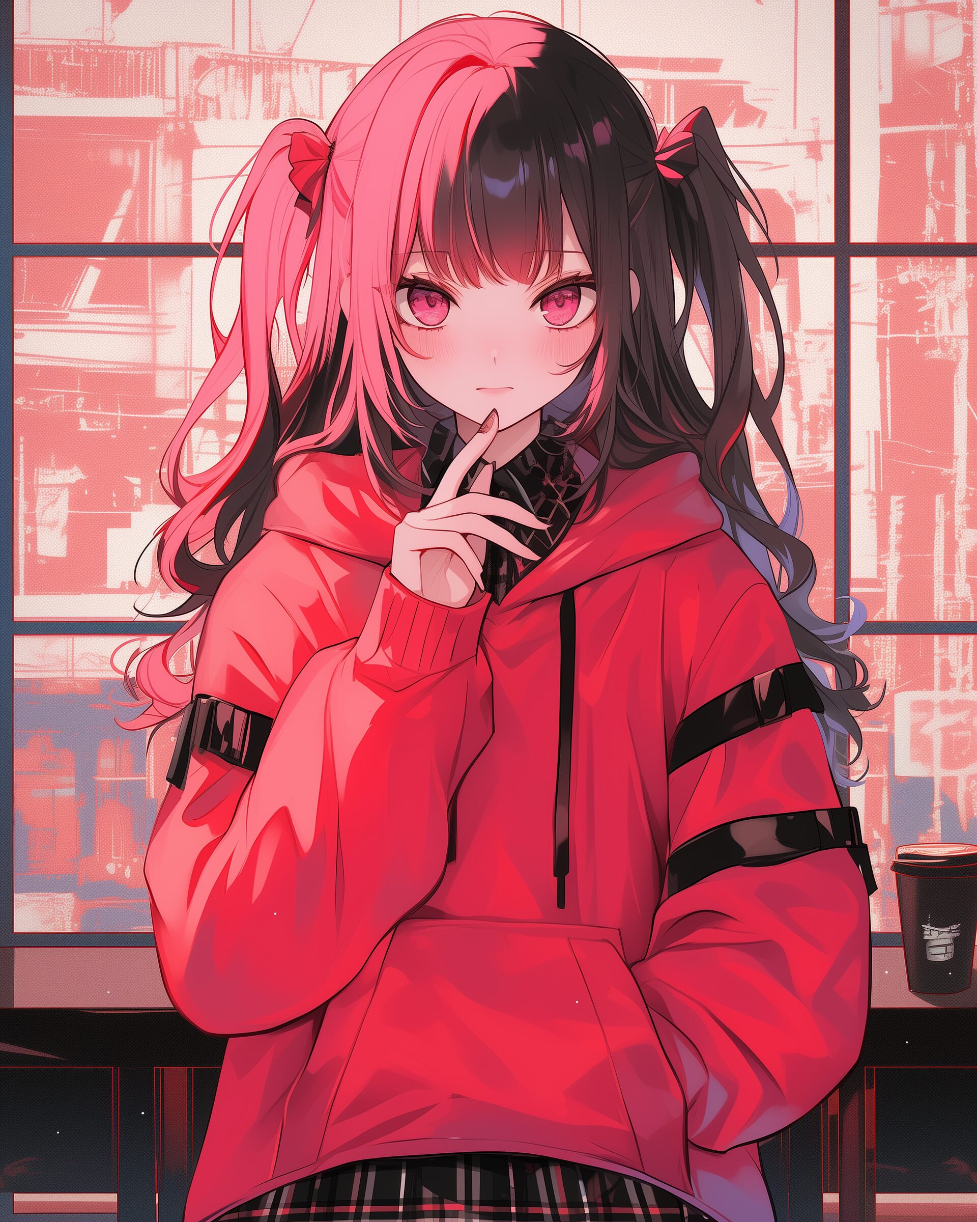 ピンクツインテール女子０