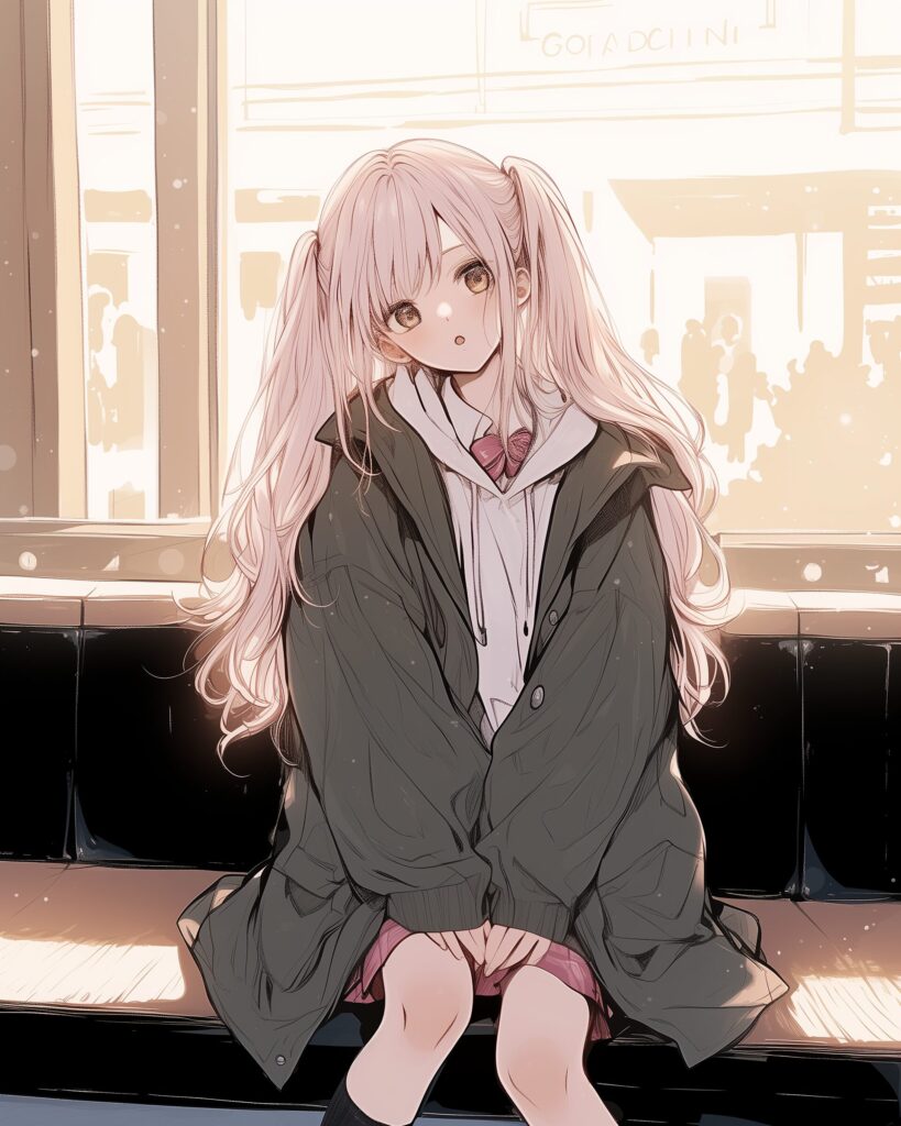 ピンクツインテール女子０
