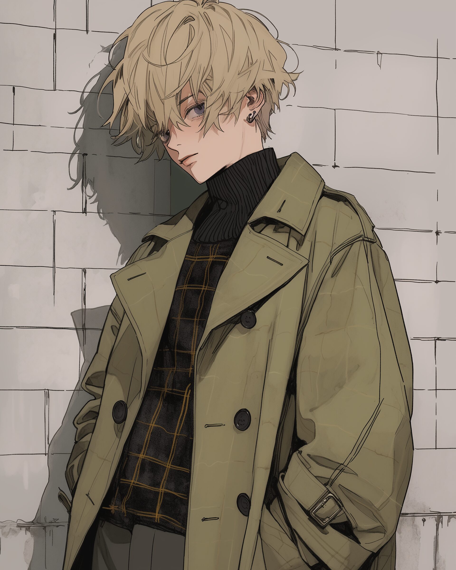 コートを着た男性0