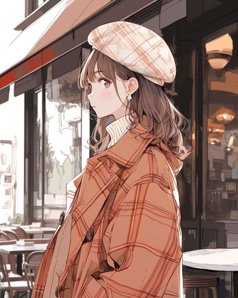オシャレなコート女子０