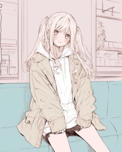 ピンクツインテール女子１
