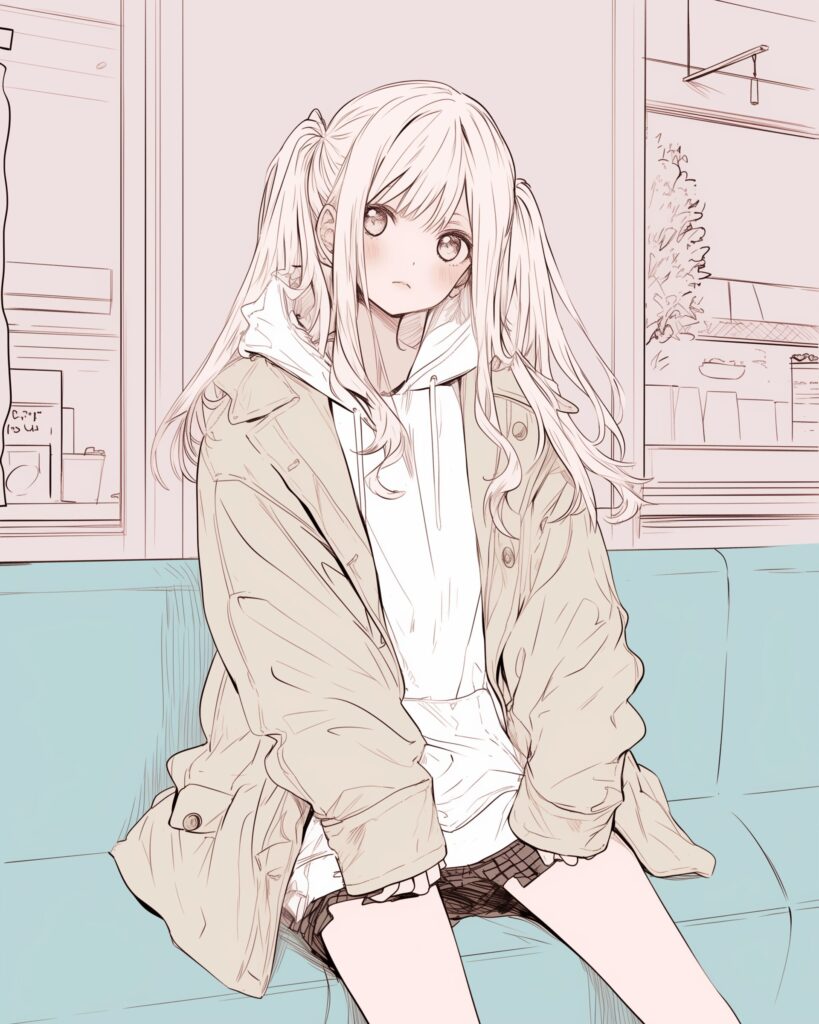 ピンクツインテール女子１