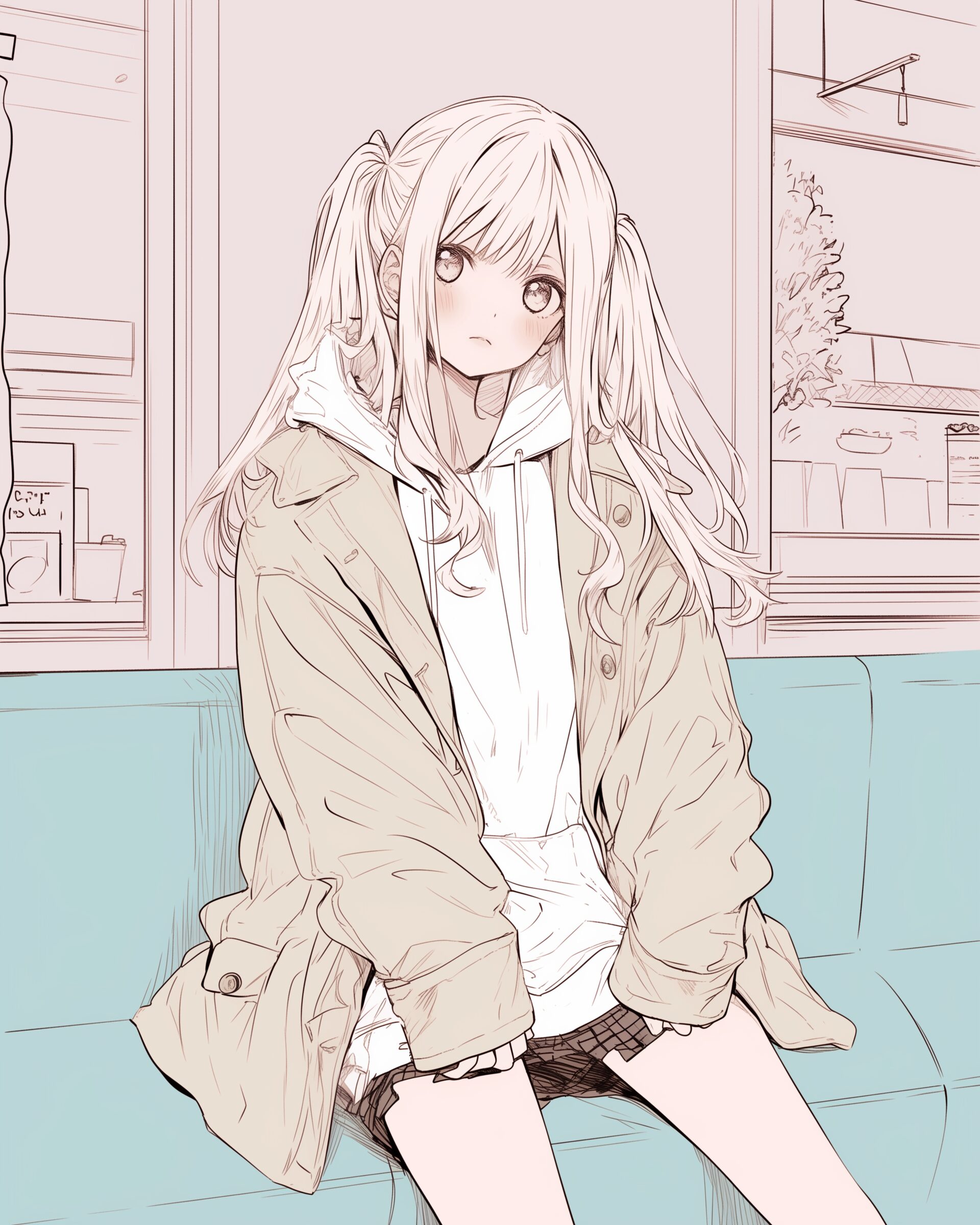 ピンクツインテール女子１