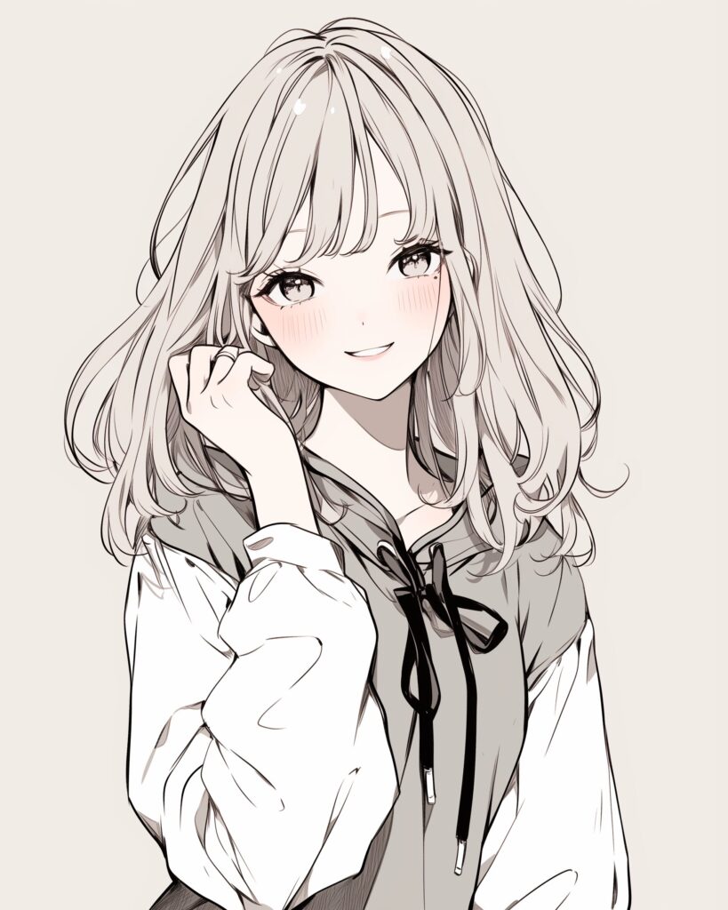 銀髪パーカー女子０
