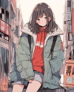 ダウンジャケット女子０
