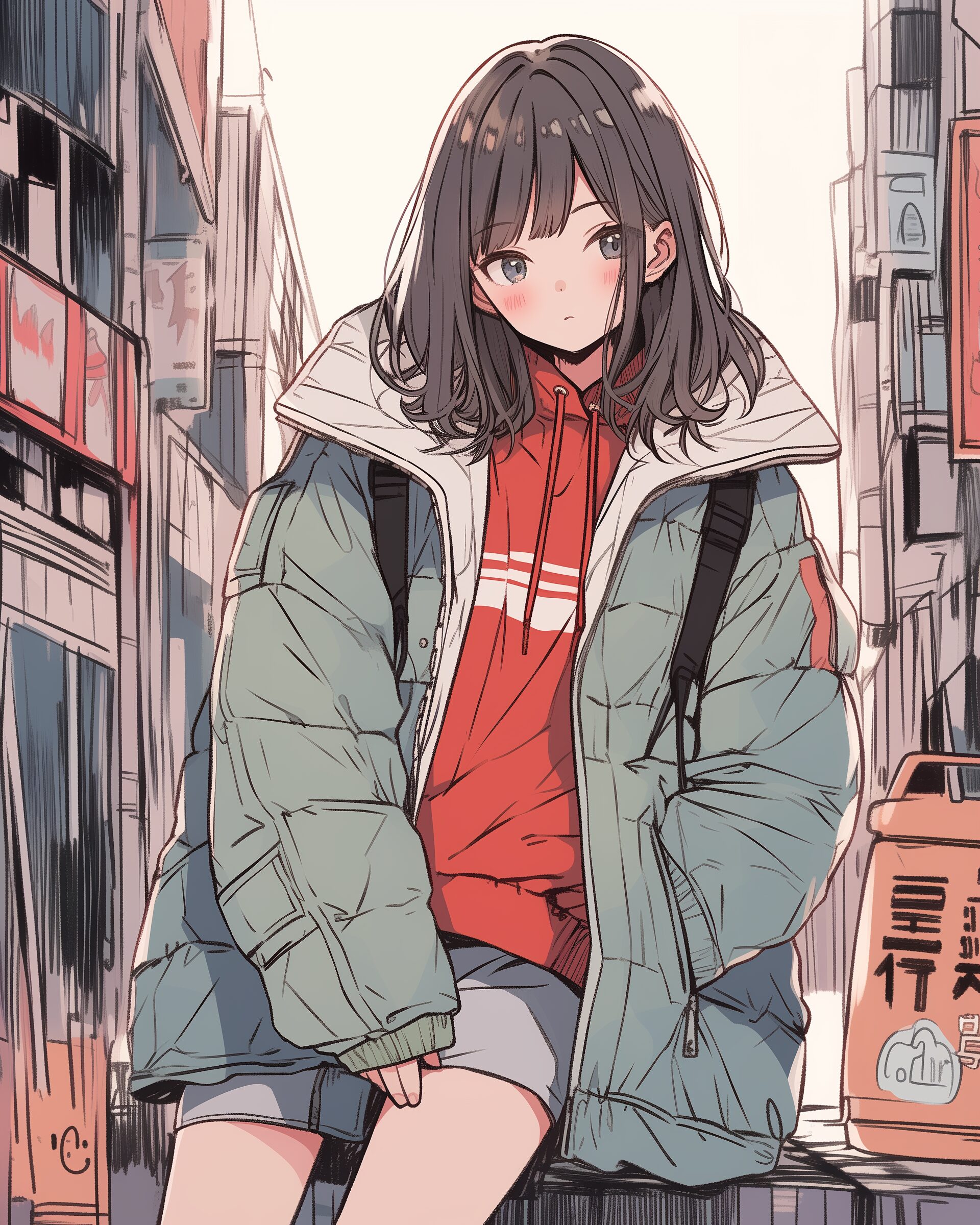ダウンジャケット女子０