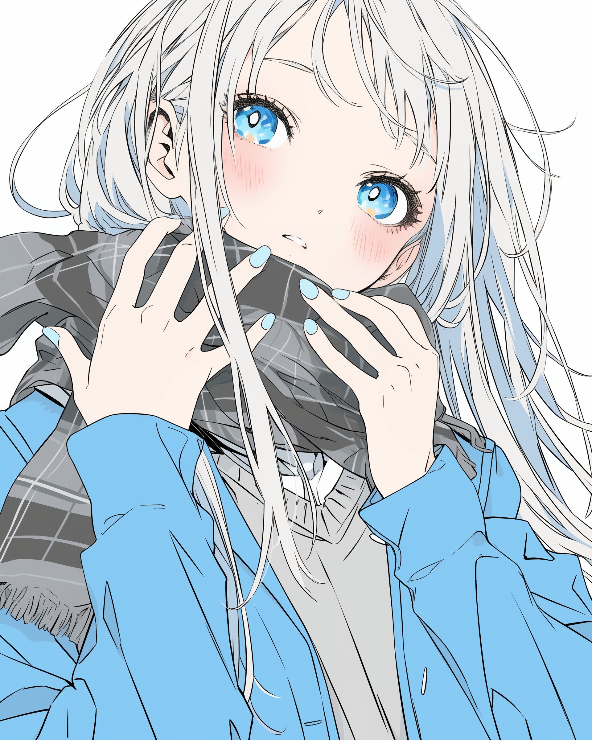 銀髪パーカー女子１