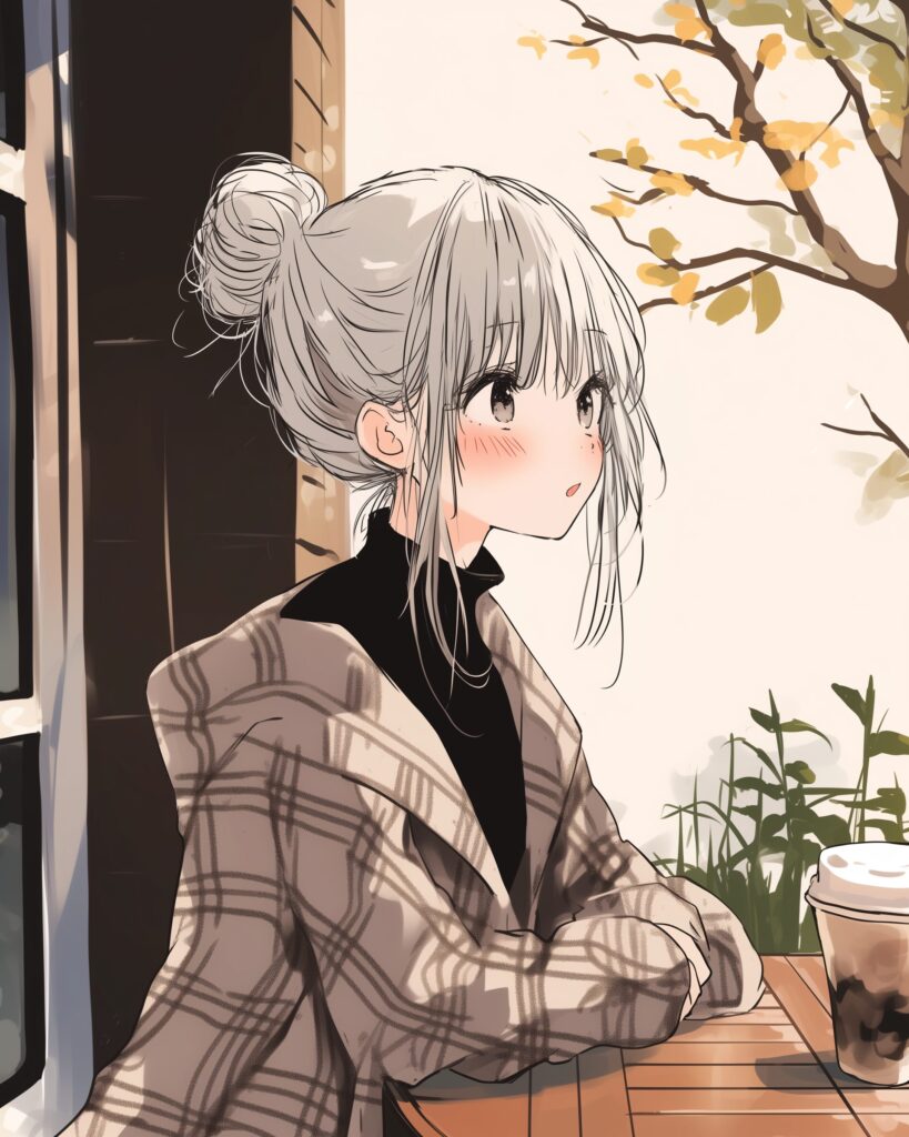 カフェで待ち合わせ女子０