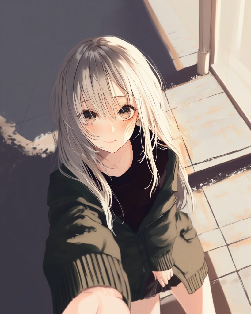 コートを着た女の子１