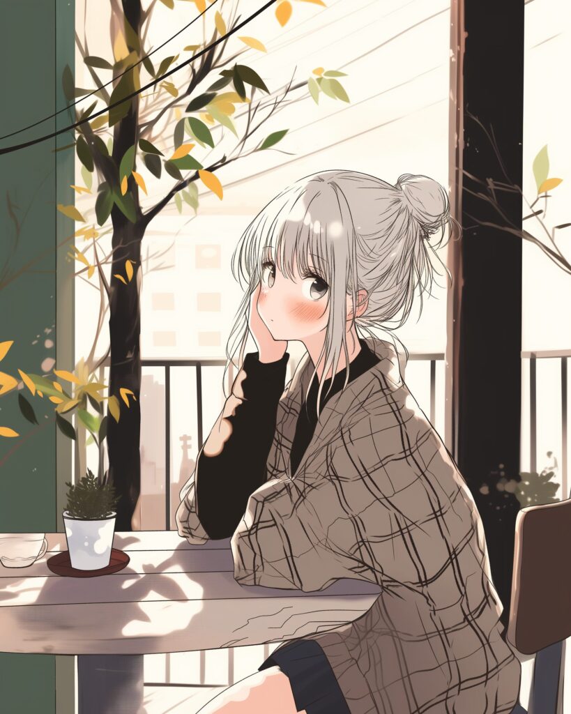 カフェで待ち合わせ女子０