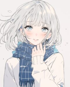 銀髪の制服女子０