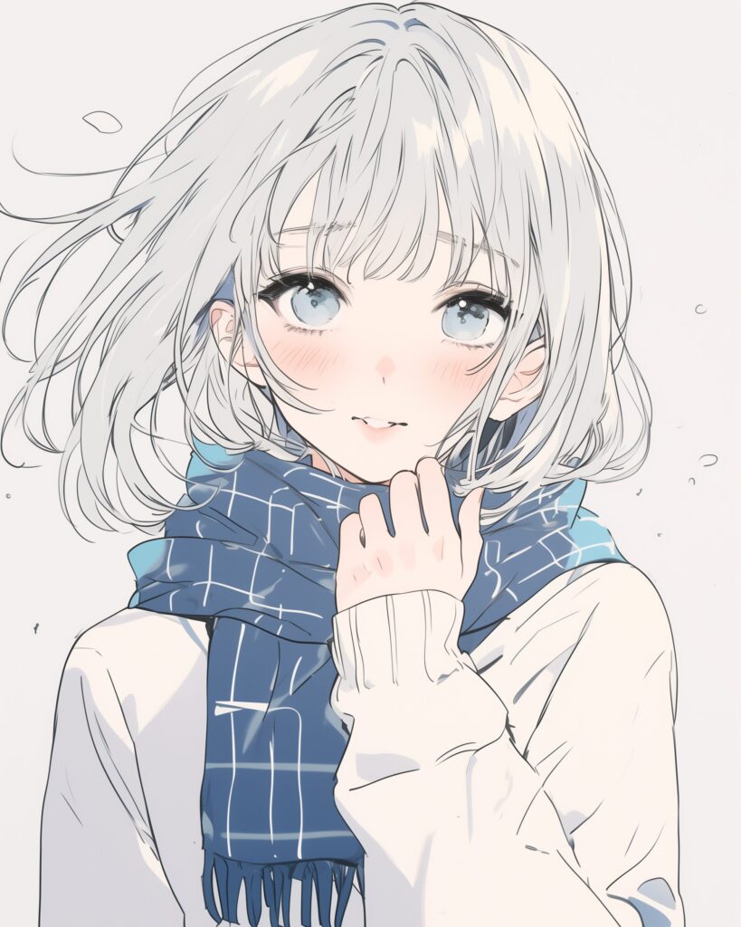 銀髪の制服女子０