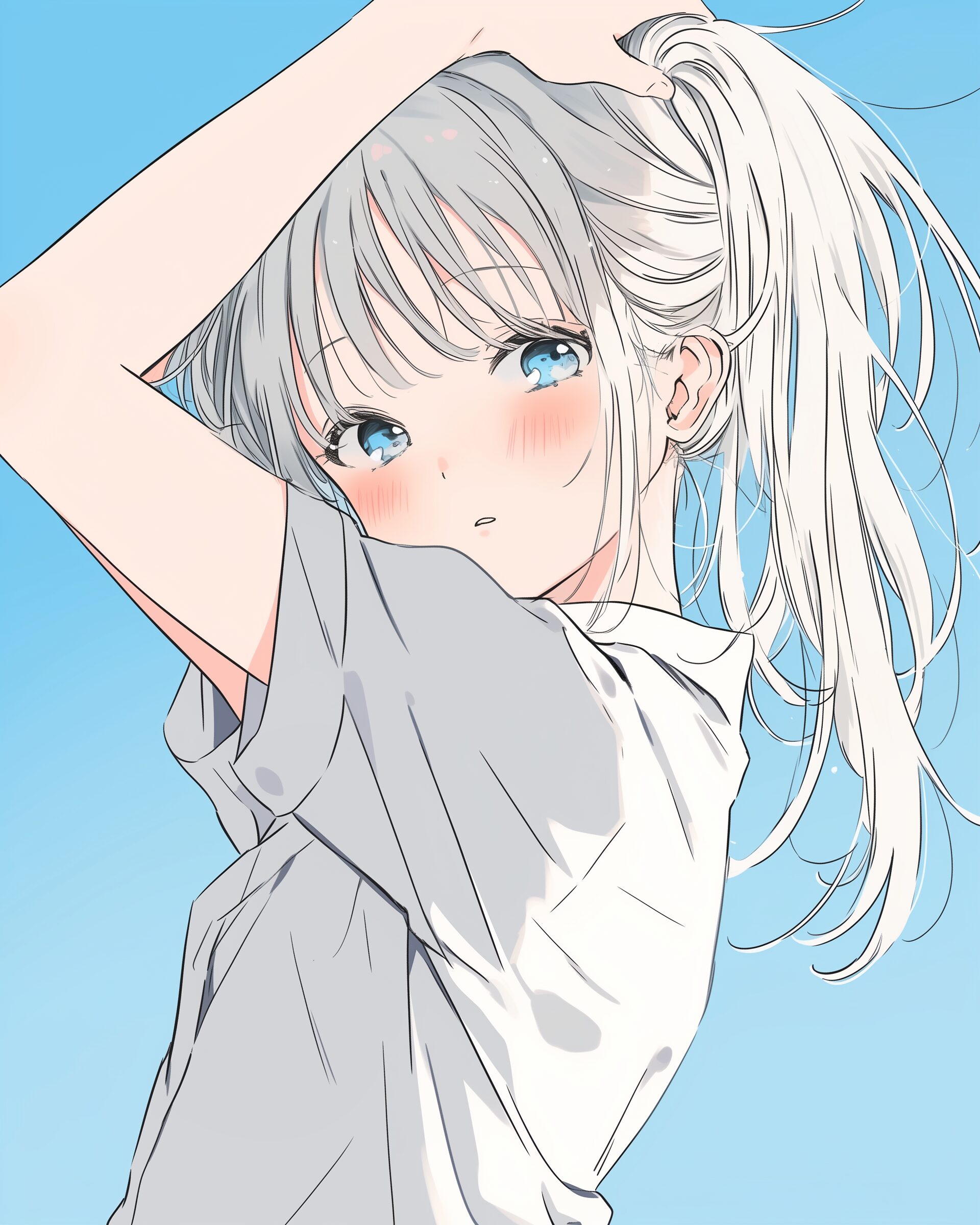 銀髪クール女子0
