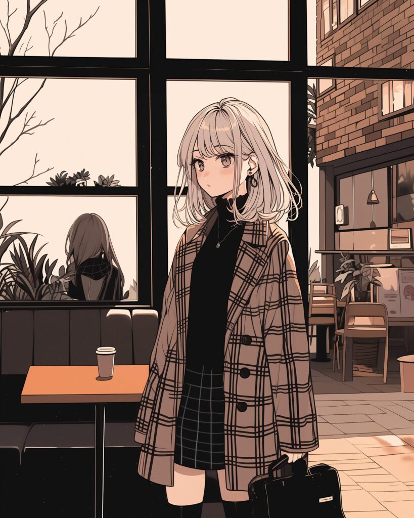 カフェで待ち合わせ女子０