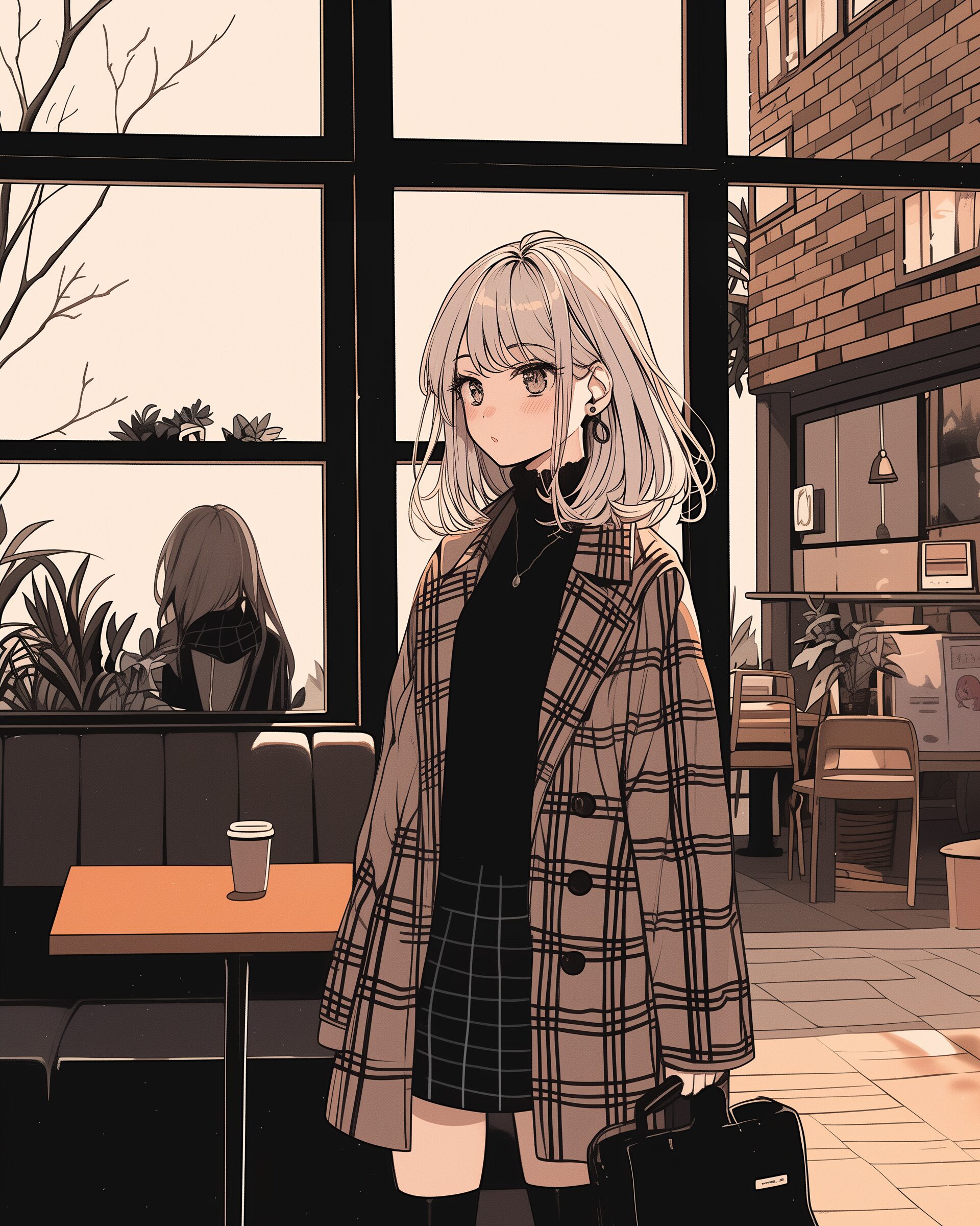 カフェで待ち合わせ女子0