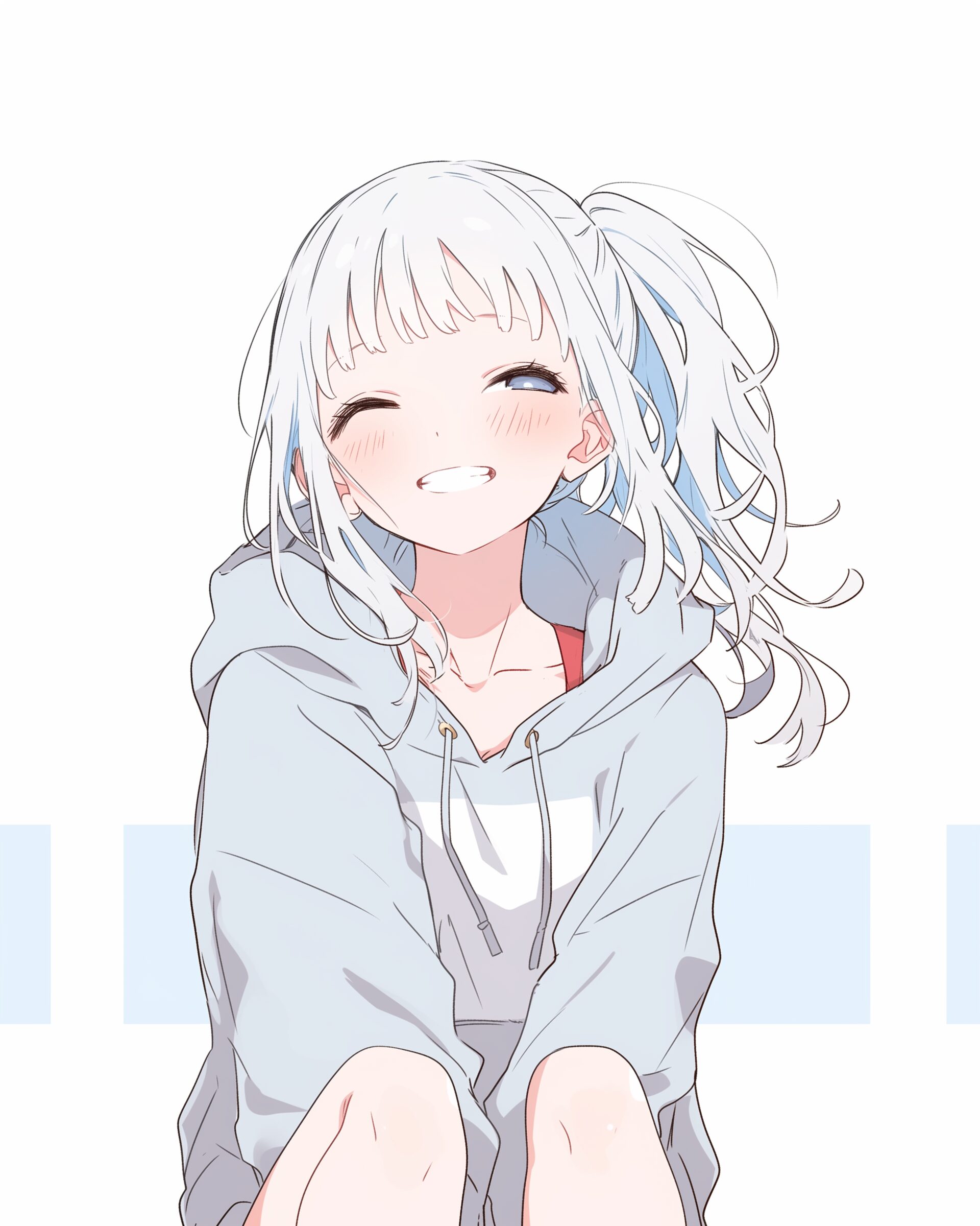 銀髪パーカー女子０