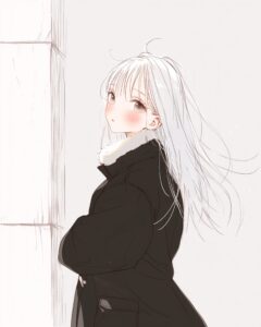 コートを着た女の子０