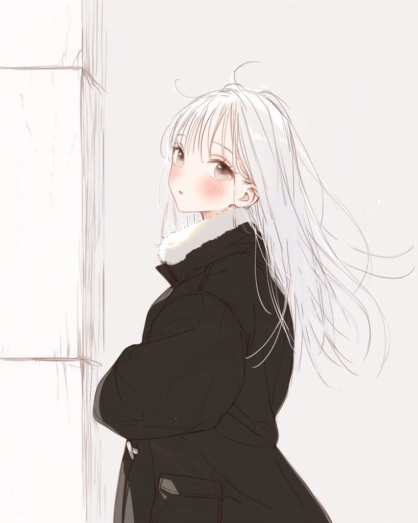 コートを着た女の子０