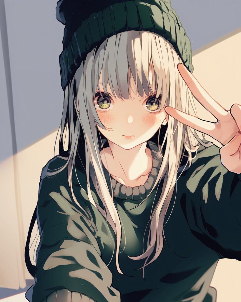 ニット帽女子０