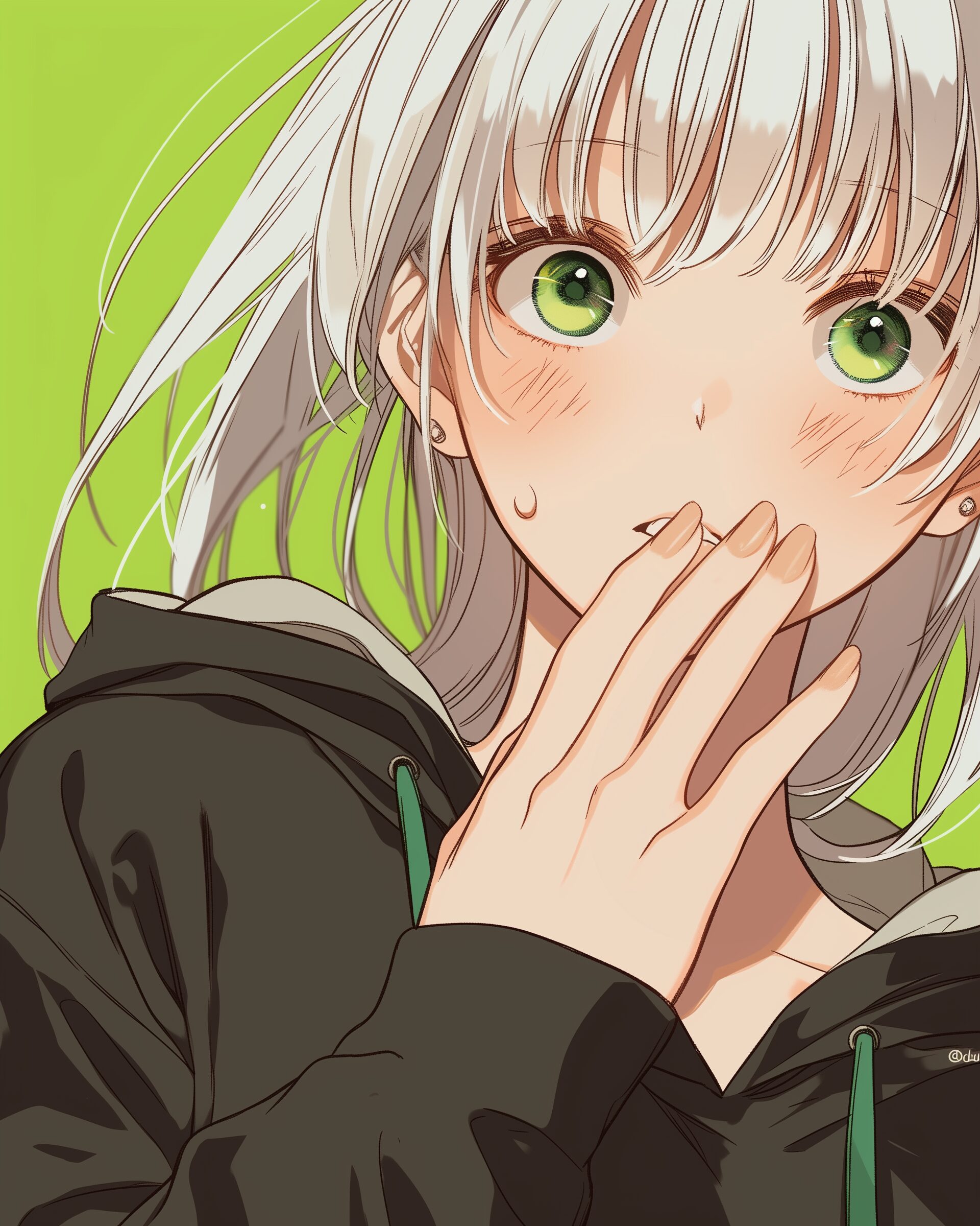 銀髪パーカー女子0