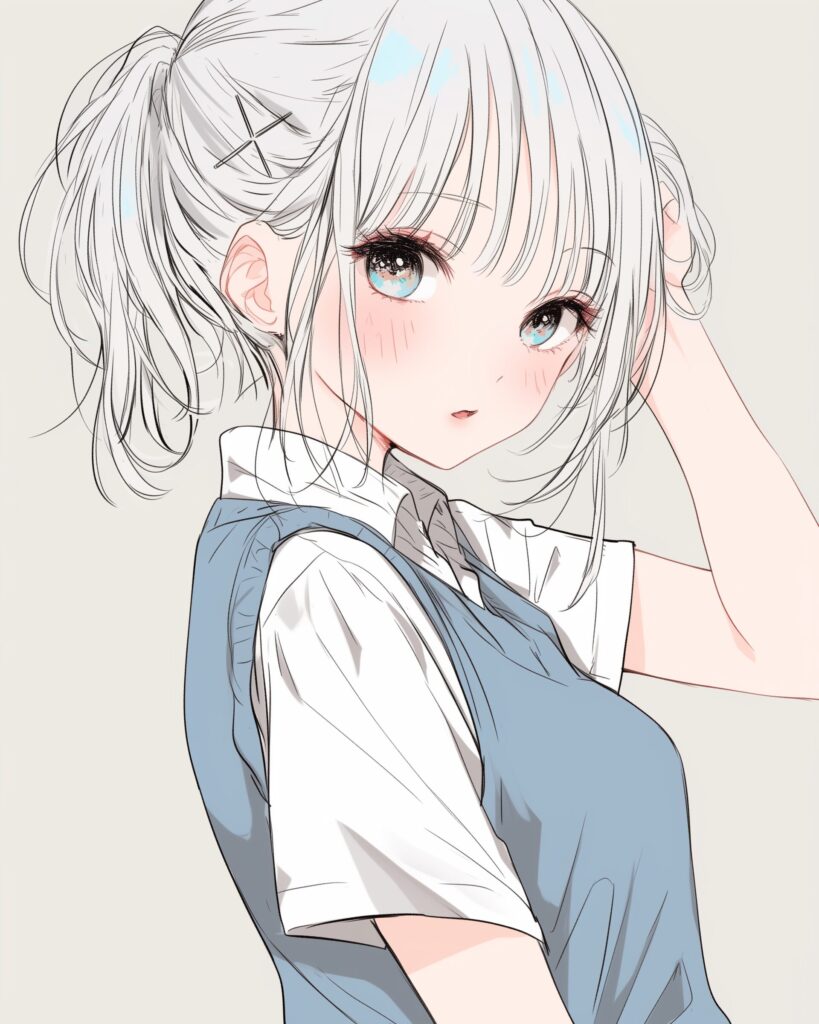 銀髪クール女子０