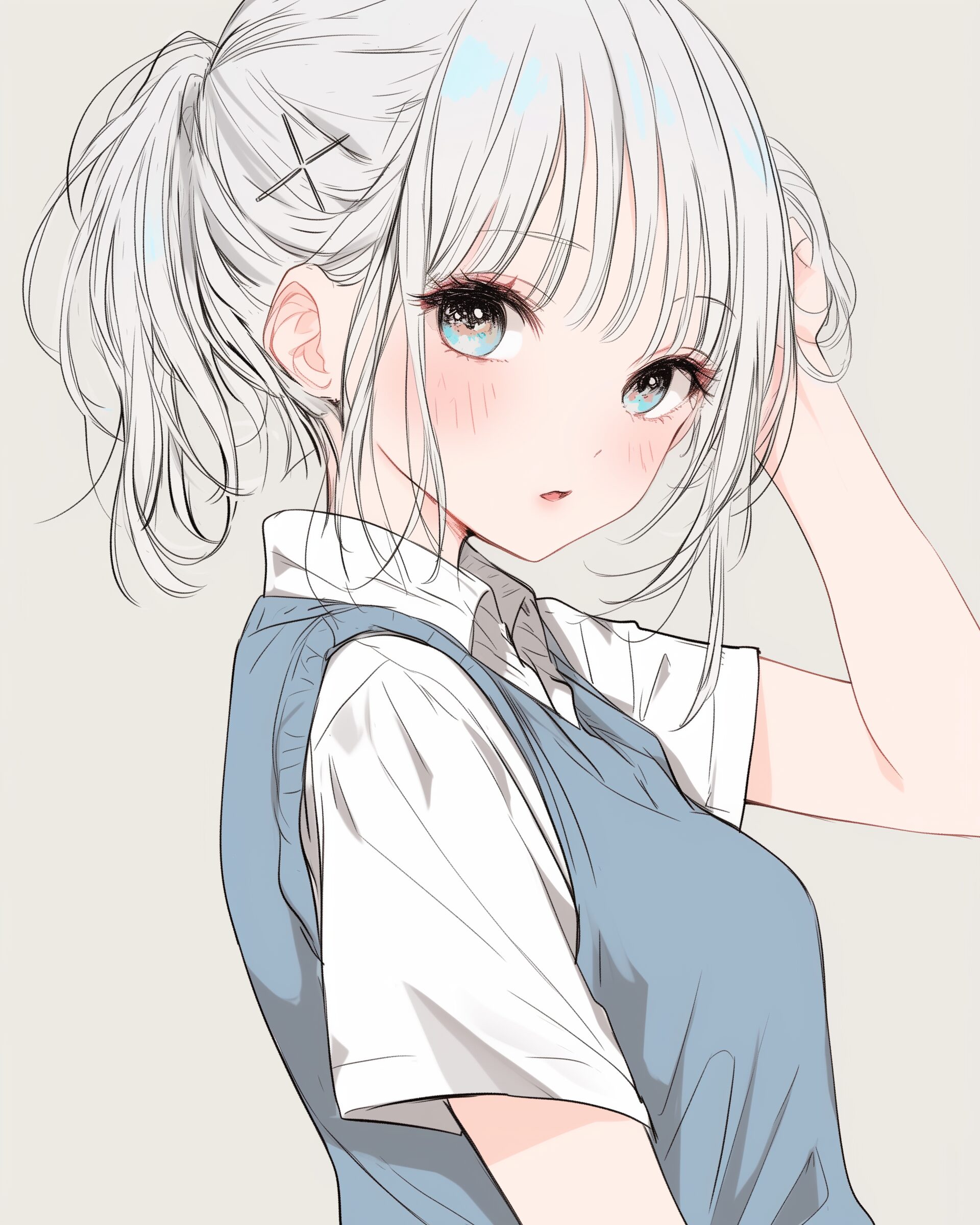 銀髪クール女子0