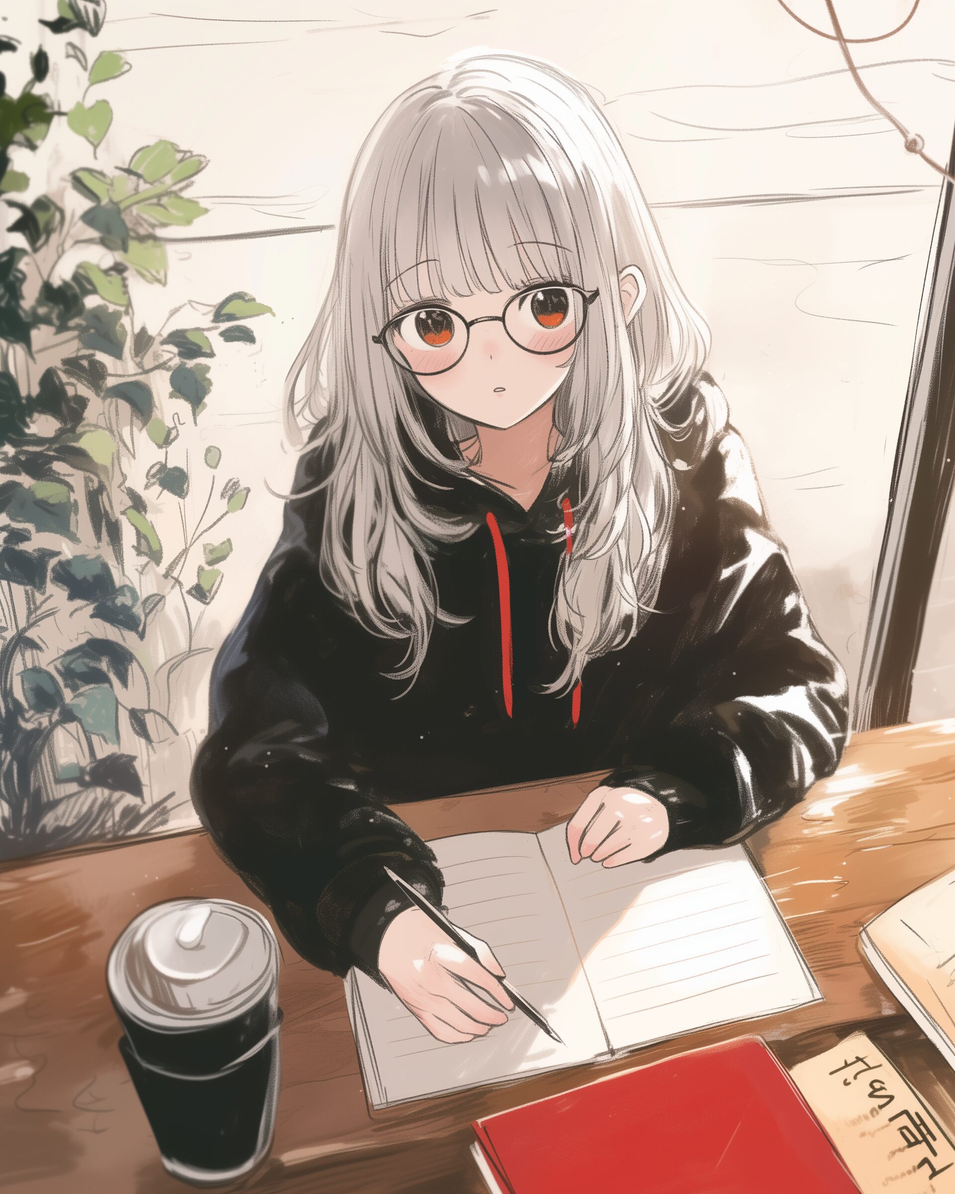 勉強女子0