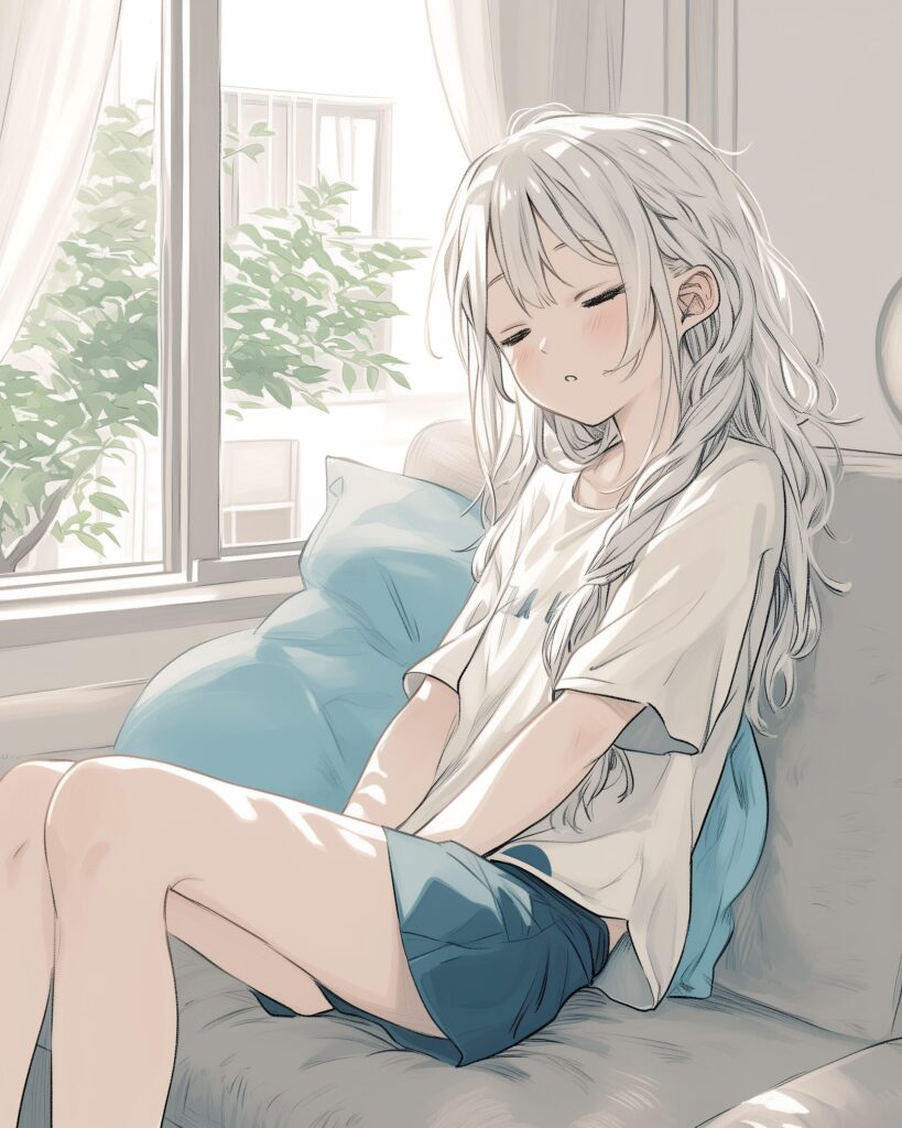 お昼寝女子０