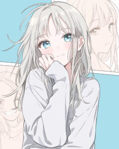 銀髪の制服女子０
