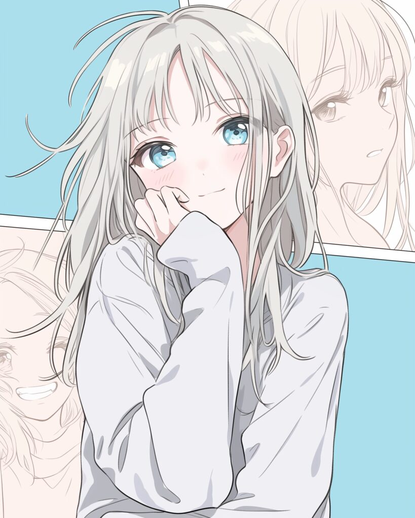銀髪の制服女子０
