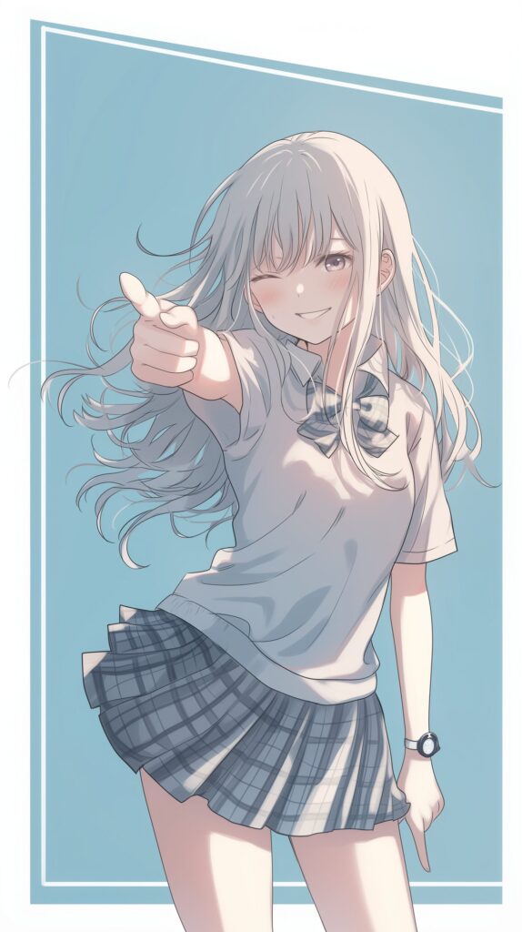 【壁紙】銀髪・喜怒哀楽女子０１