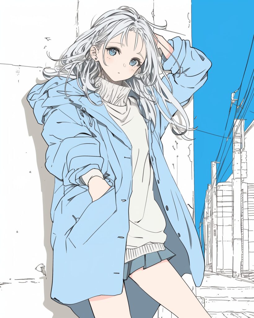コートを着た女の子０