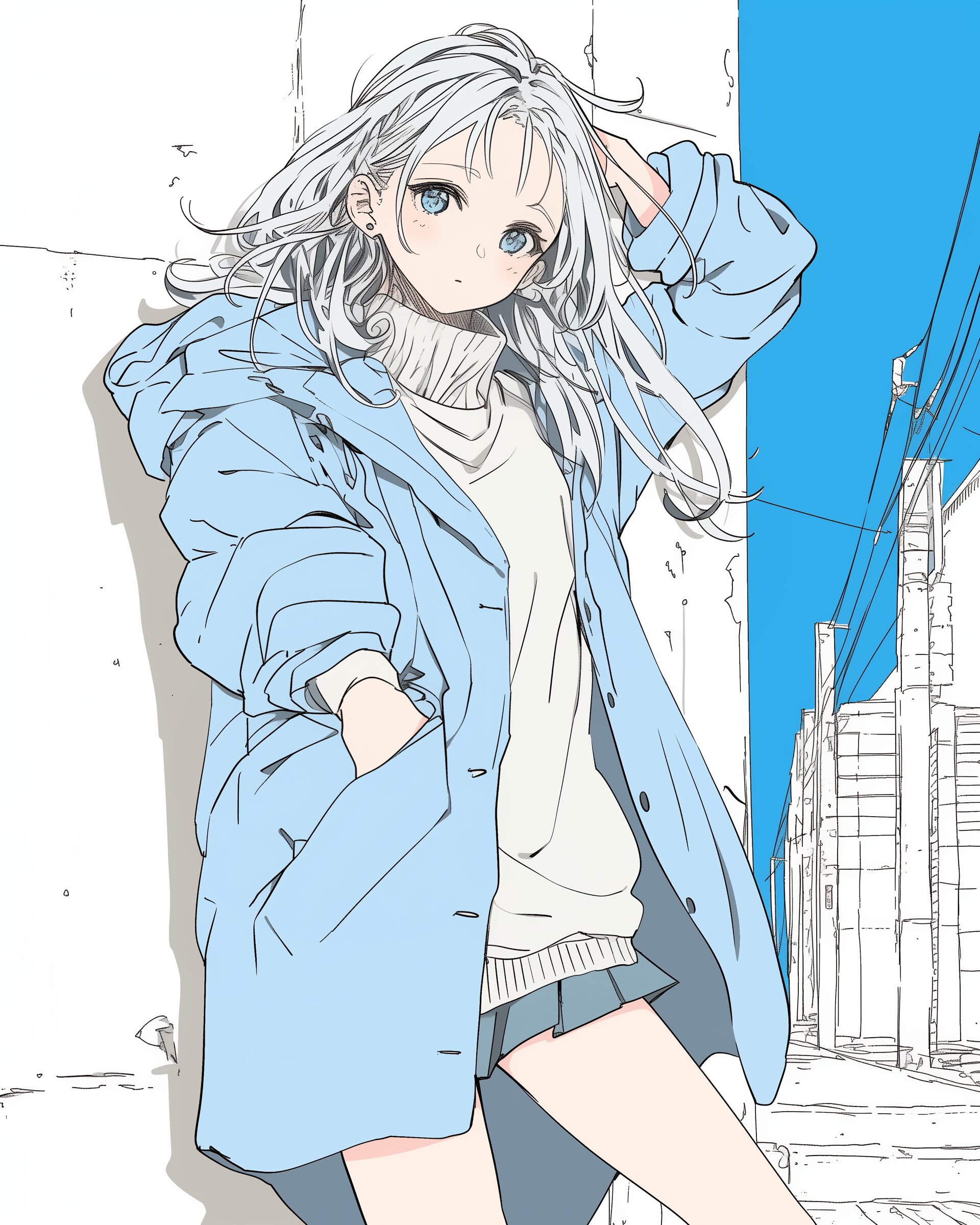 コートを着た女の子0
