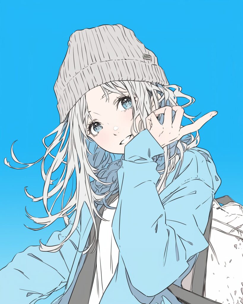 ニット帽女子０
